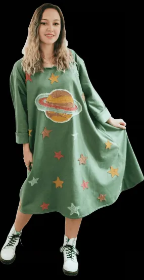 Planet & Stars Sweatshirt Dress by PaperLace 292D