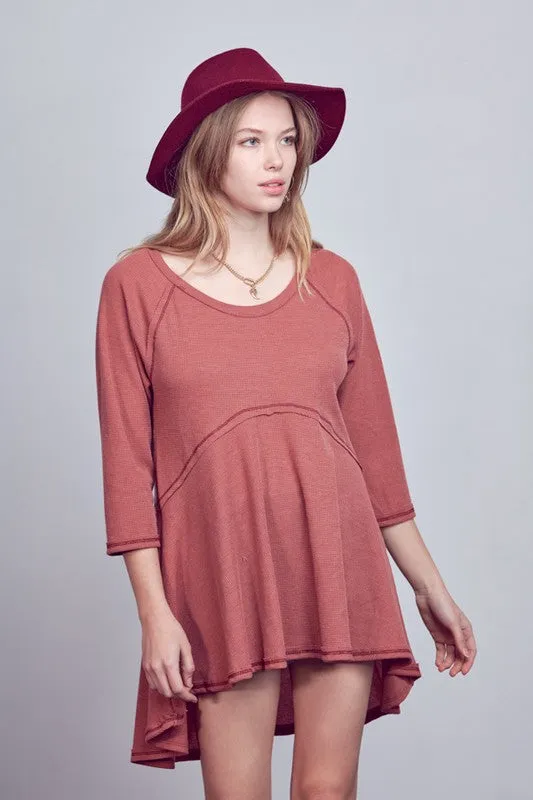 Plus Thermal Hi Low Babydoll Tunic