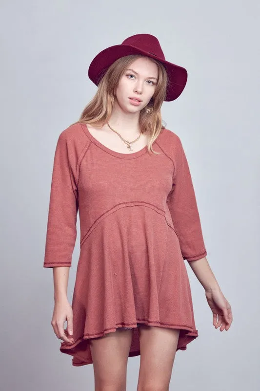 Plus Thermal Hi Low Babydoll Tunic