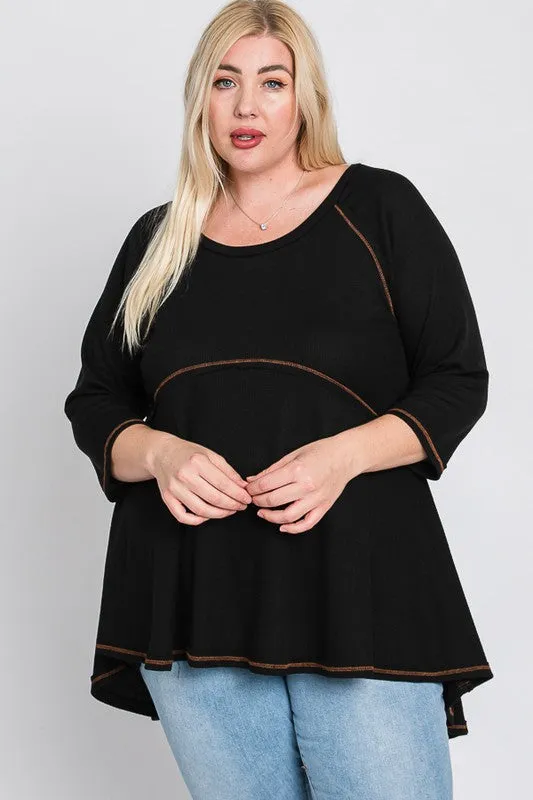 Plus Thermal Hi Low Babydoll Tunic