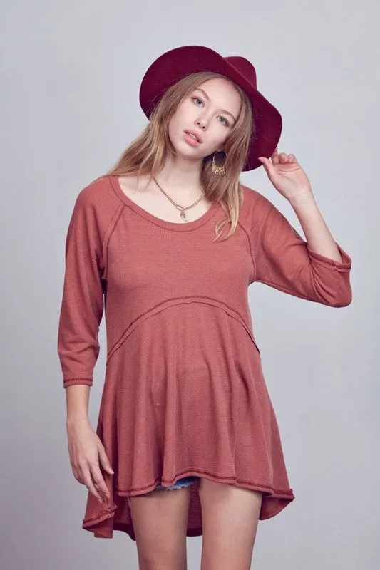 Plus Thermal Hi Low Babydoll Tunic