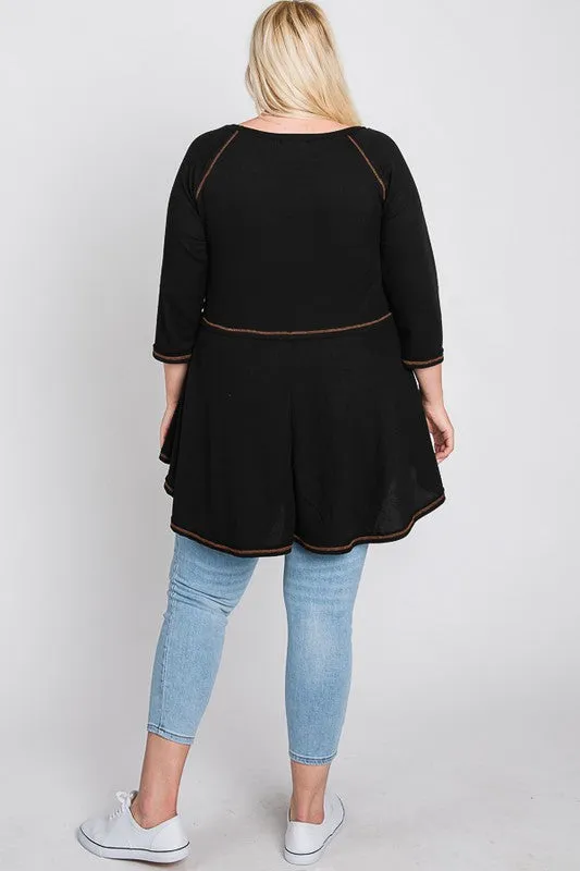 Plus Thermal Hi Low Babydoll Tunic