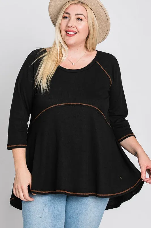 Plus Thermal Hi Low Babydoll Tunic