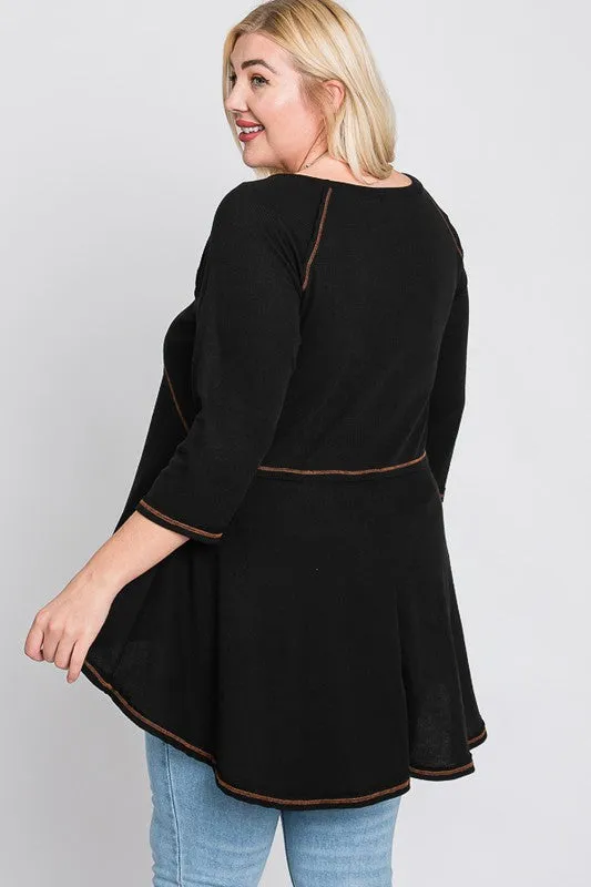 Plus Thermal Hi Low Babydoll Tunic