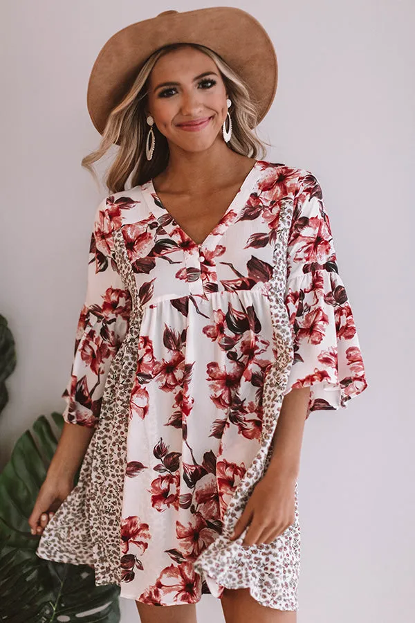 Prosecco In Portofino Floral Babydoll Dress in Ivory