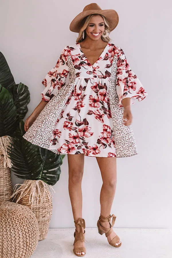 Prosecco In Portofino Floral Babydoll Dress in Ivory