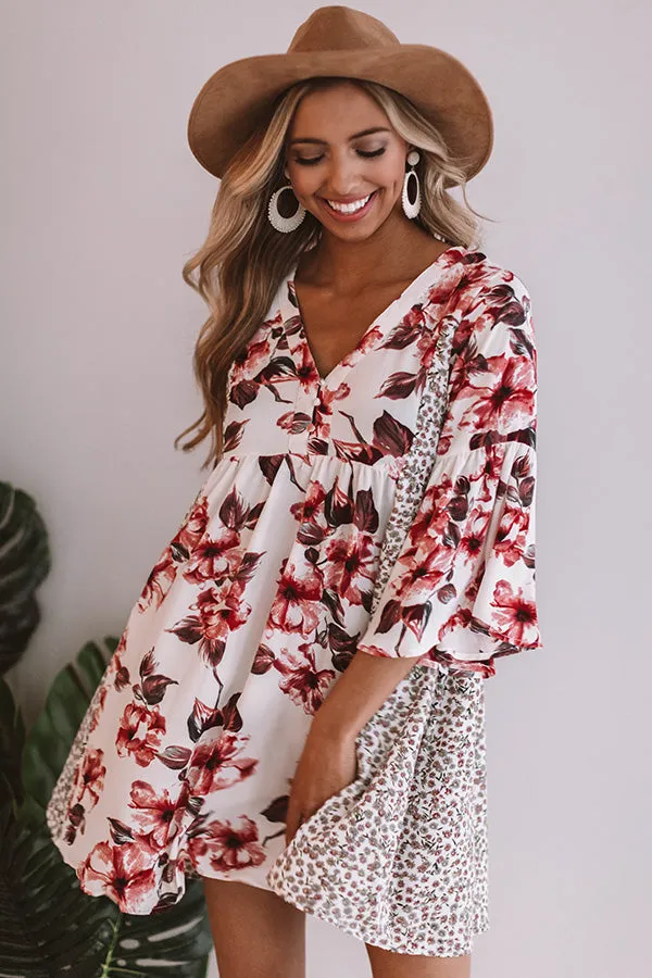 Prosecco In Portofino Floral Babydoll Dress in Ivory