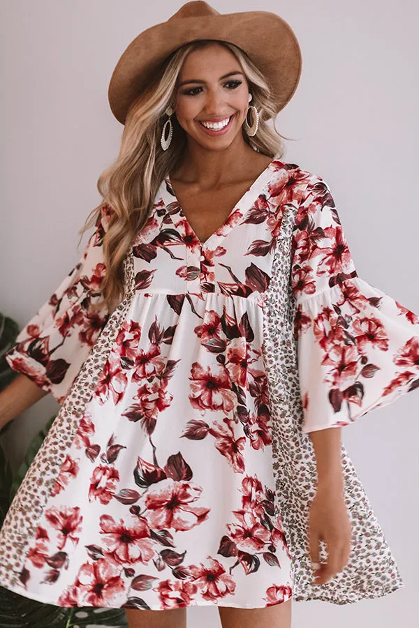 Prosecco In Portofino Floral Babydoll Dress in Ivory