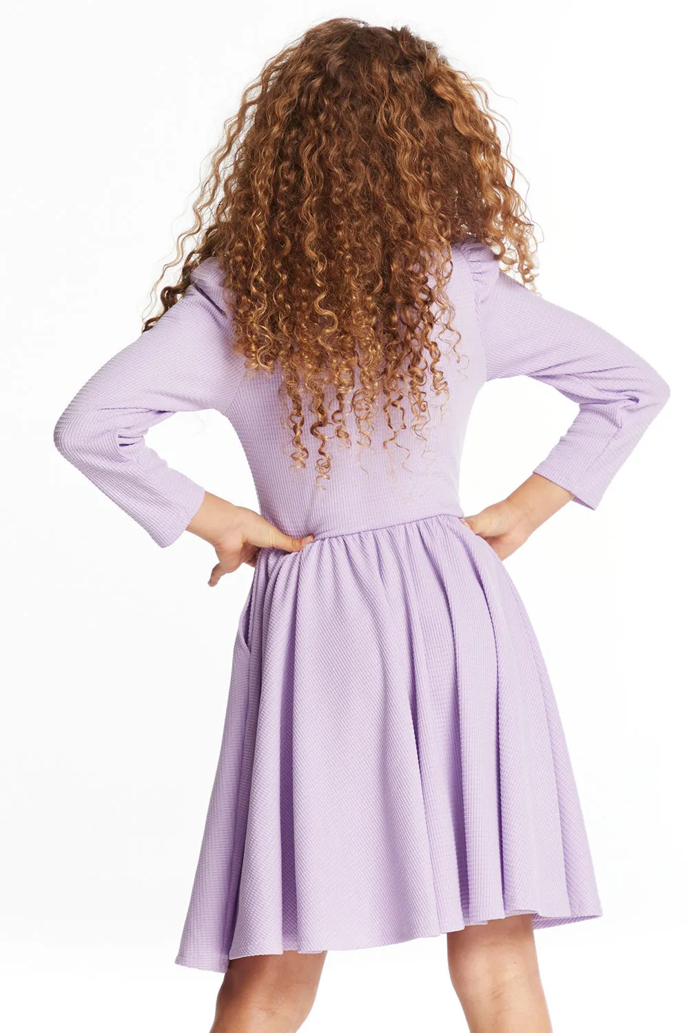 Puff Long Sleeve Girls Dragon Fly Dress with Twirl Skirt