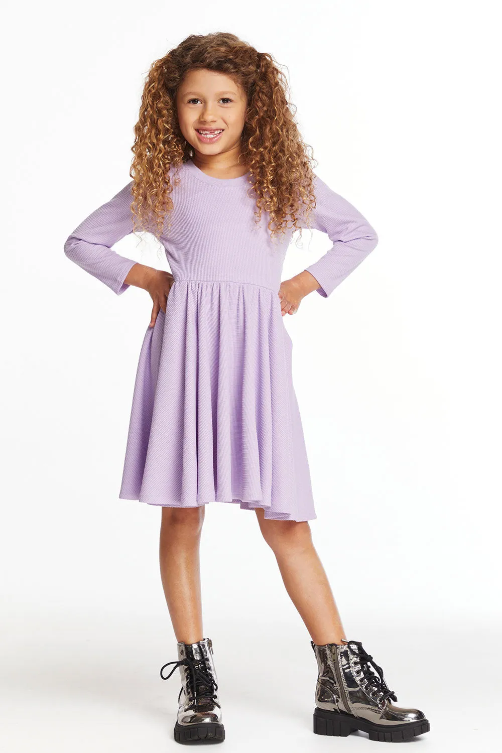 Puff Long Sleeve Girls Dragon Fly Dress with Twirl Skirt