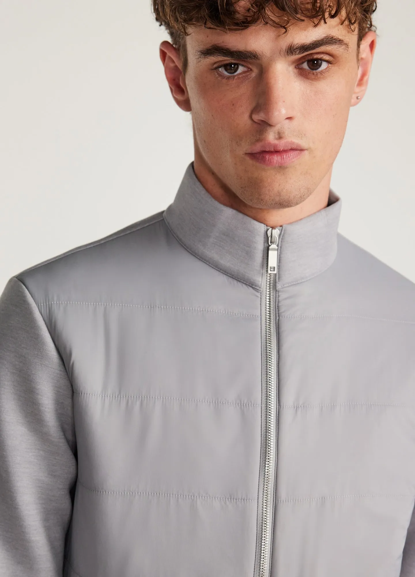 Quilted Neoprene Jacket Grey Marle