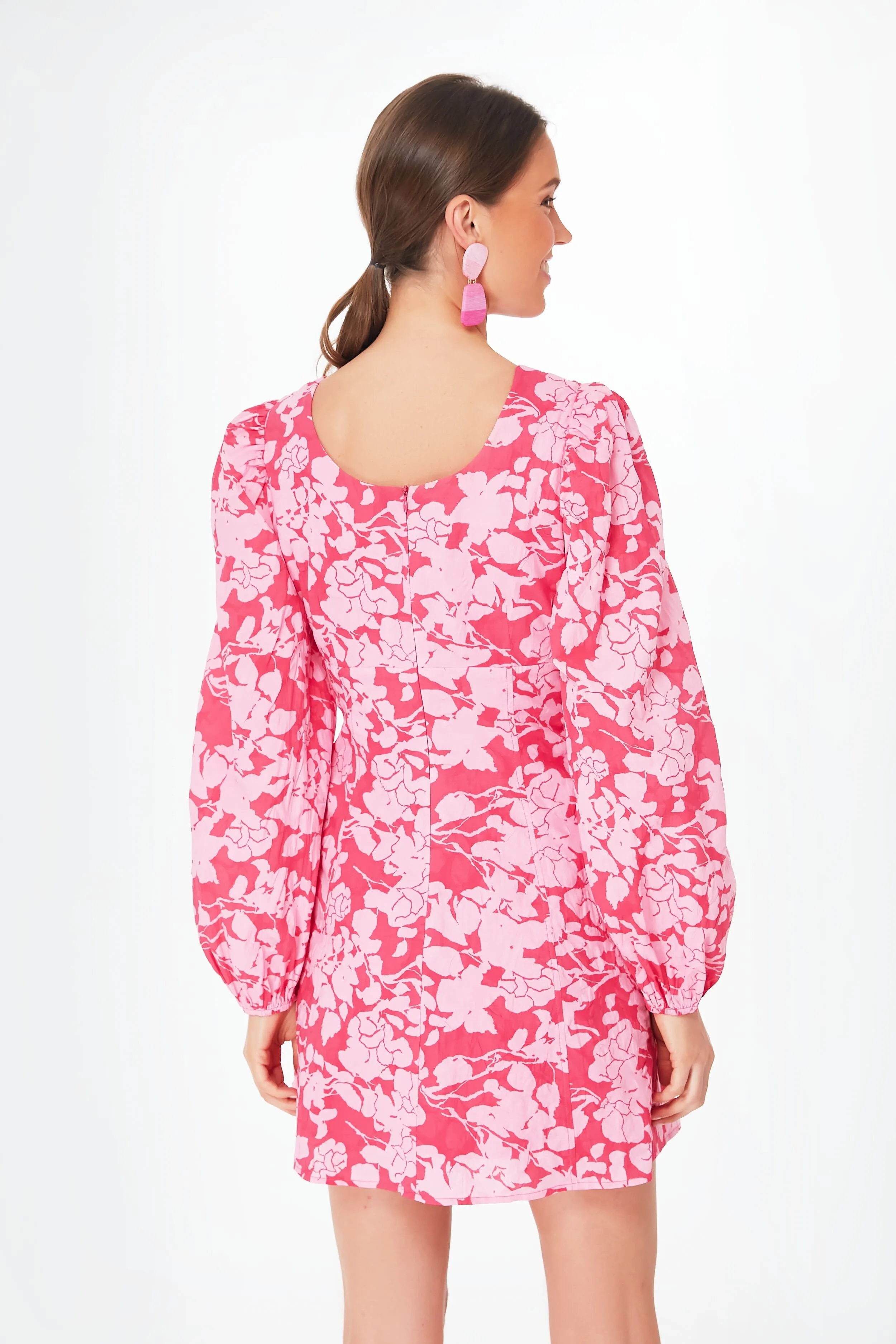 Red and Pink Balloon Sleeve Sienna Mini Dress