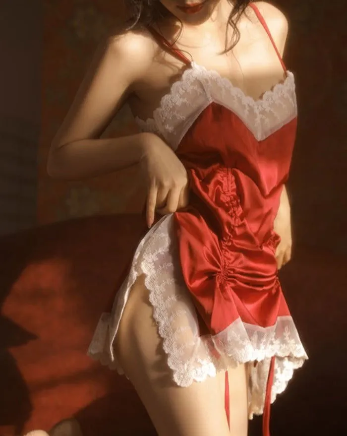 Red Lace Mesh Slips