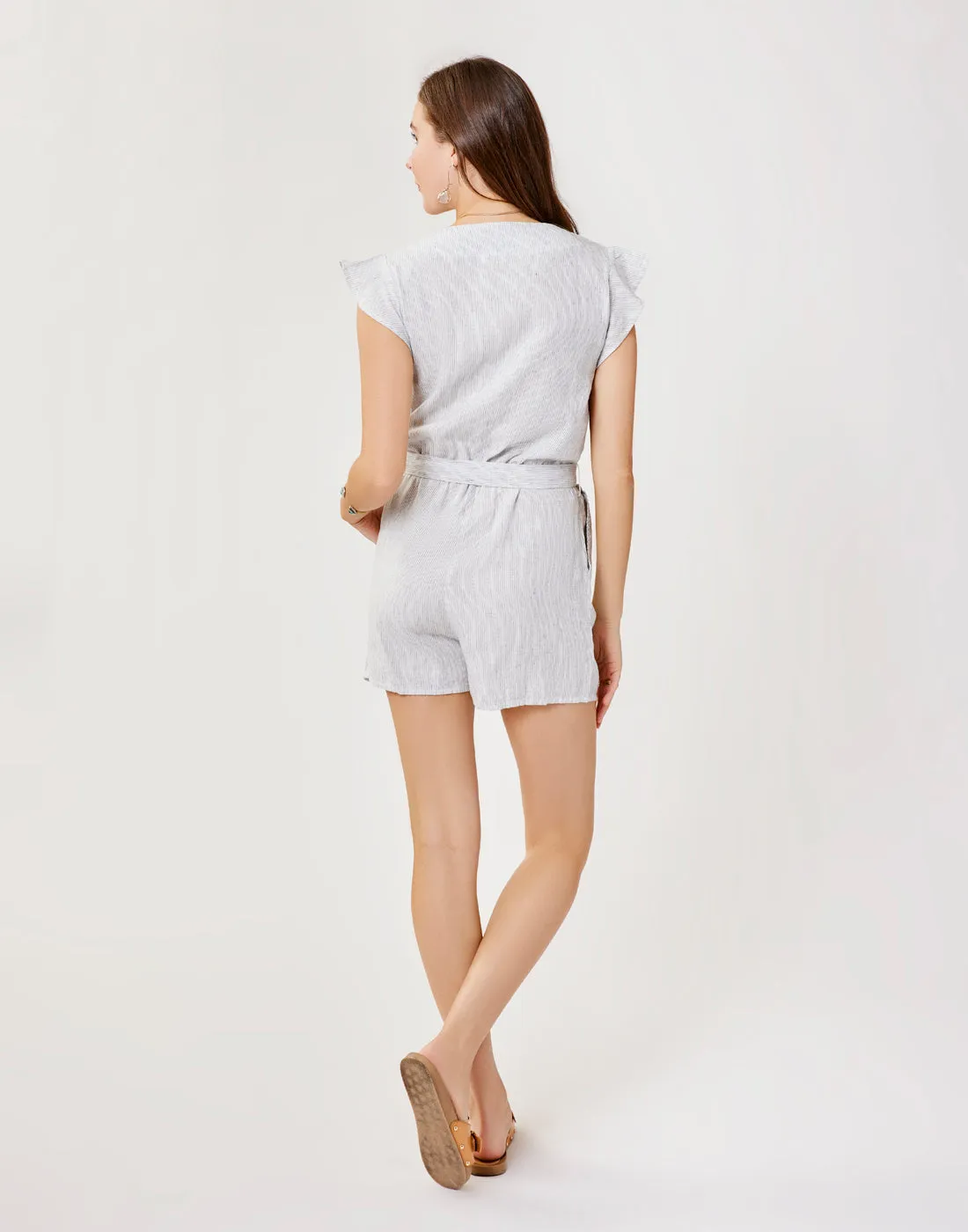 Remi Romper: Cloud Stripe