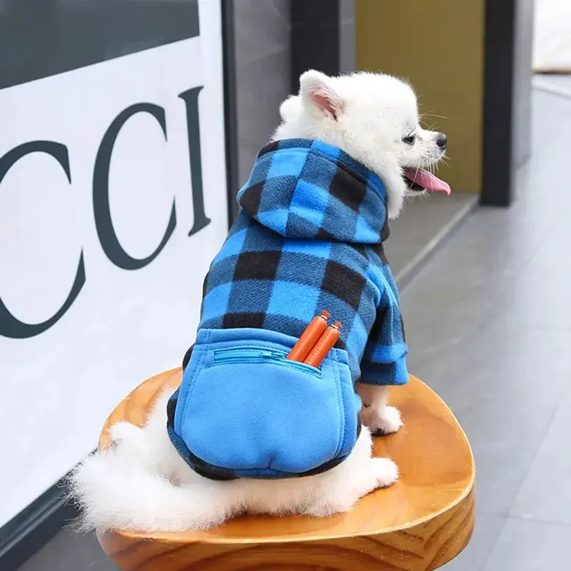 Reversible Plaid Dog Winter Coat