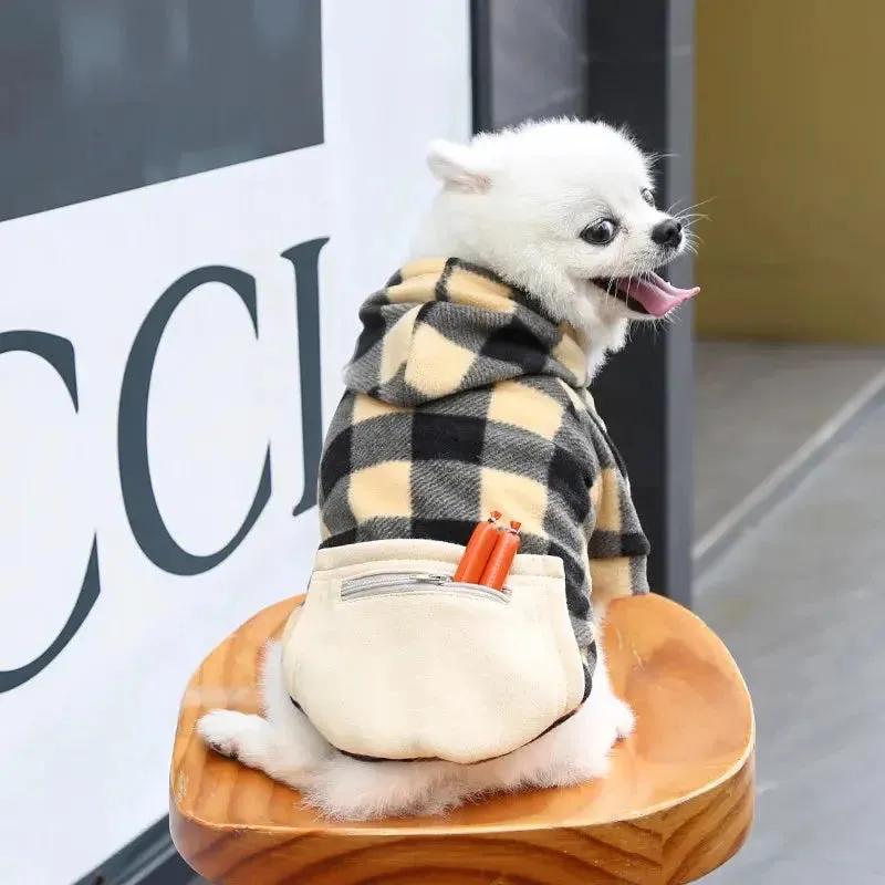 Reversible Plaid Dog Winter Coat