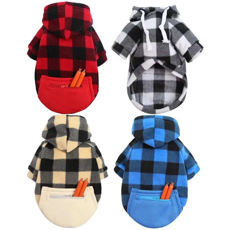 Reversible Plaid Dog Winter Coat