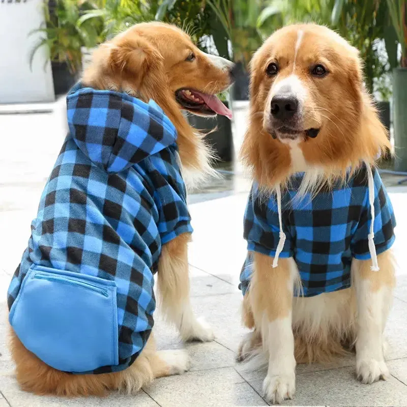 Reversible Plaid Dog Winter Coat