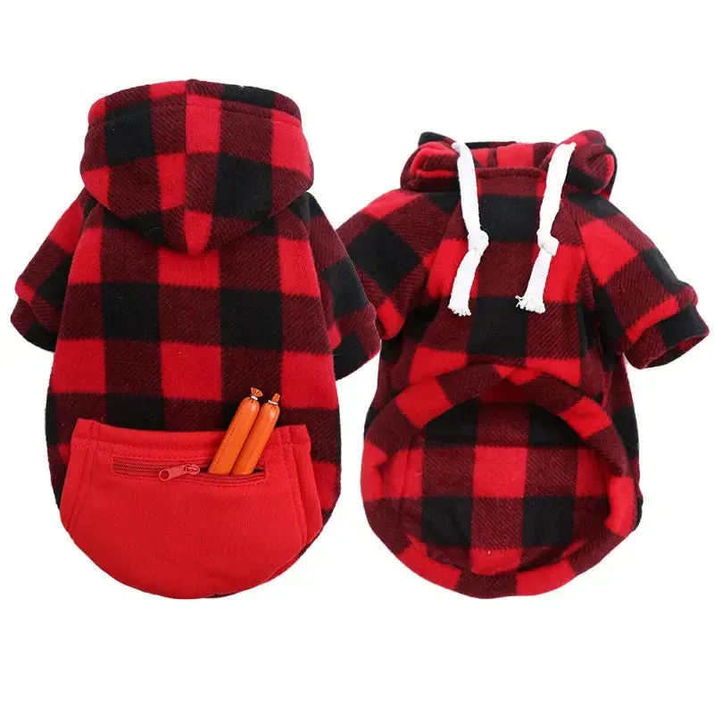 Reversible Plaid Dog Winter Coat