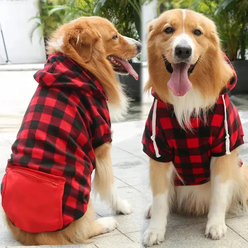 Reversible Plaid Dog Winter Coat