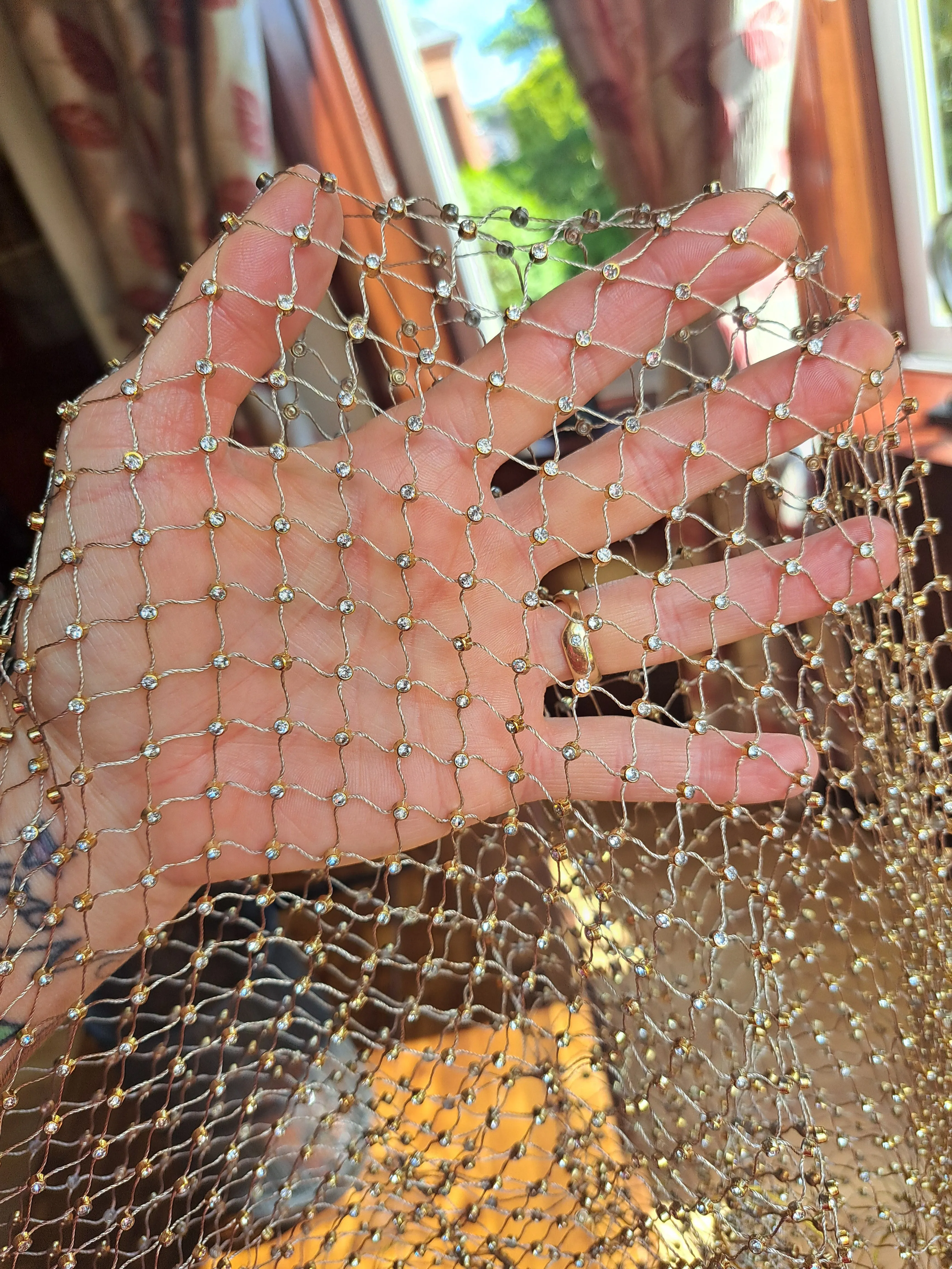 Rhinestone Fishnet Mini Dress
