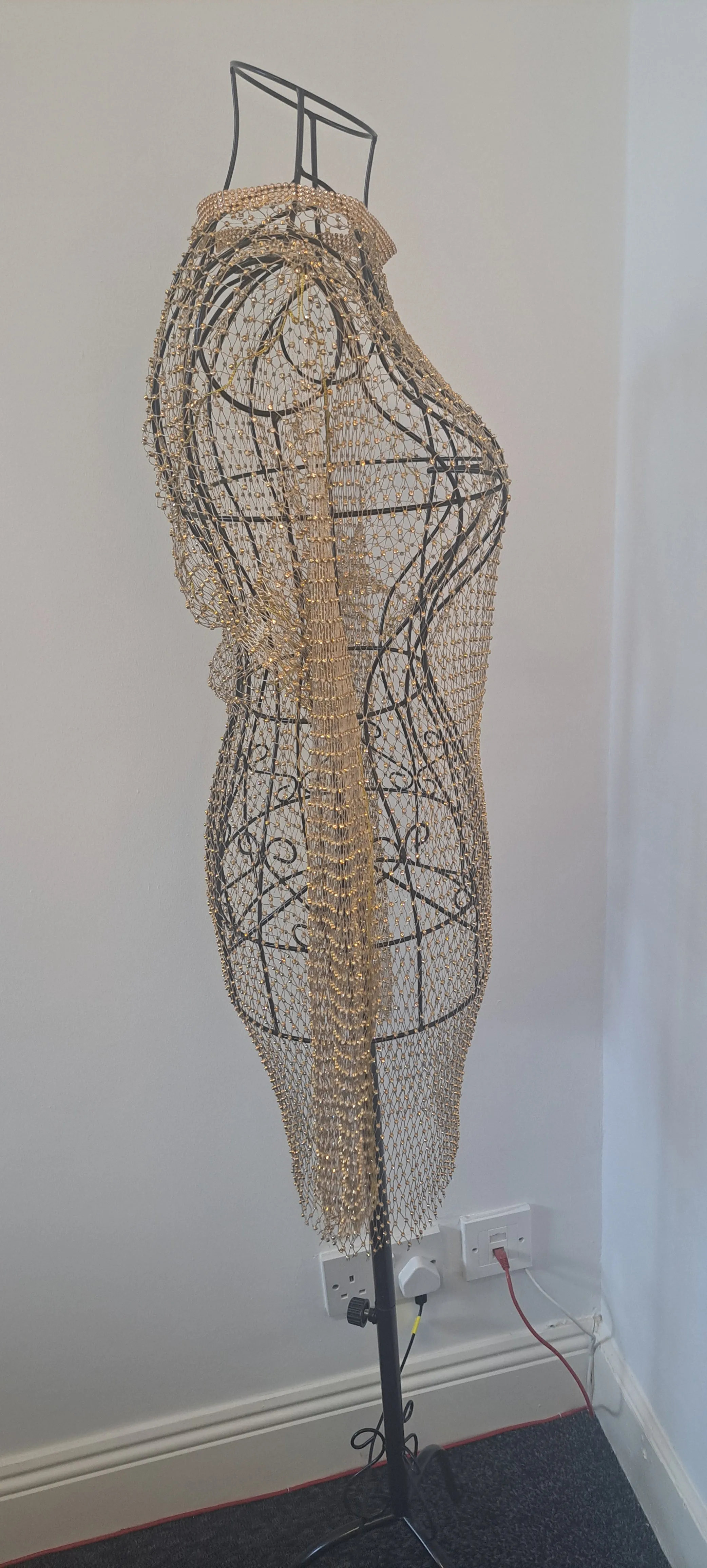 Rhinestone Fishnet Mini Dress