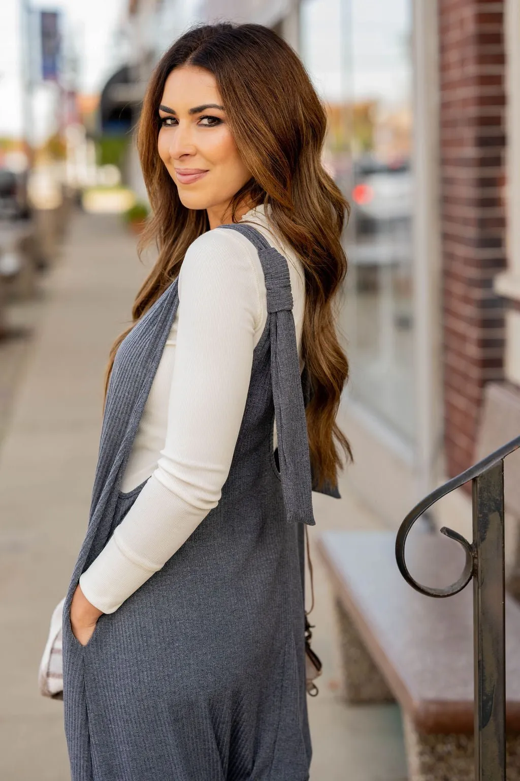 Ribbed Relaxed Tank Jumpsuit