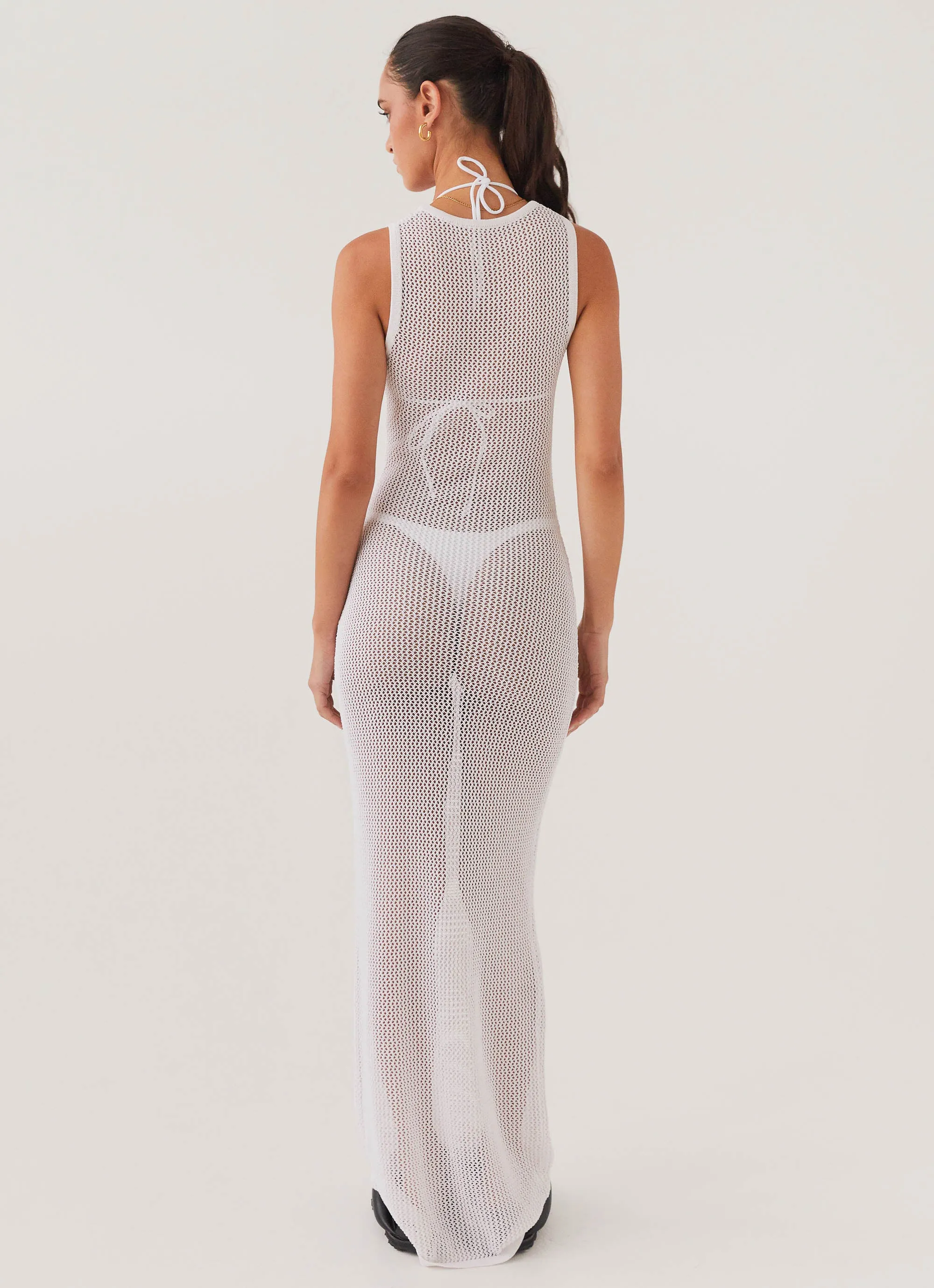 Rock The Boat Crochet Maxi Dress - White