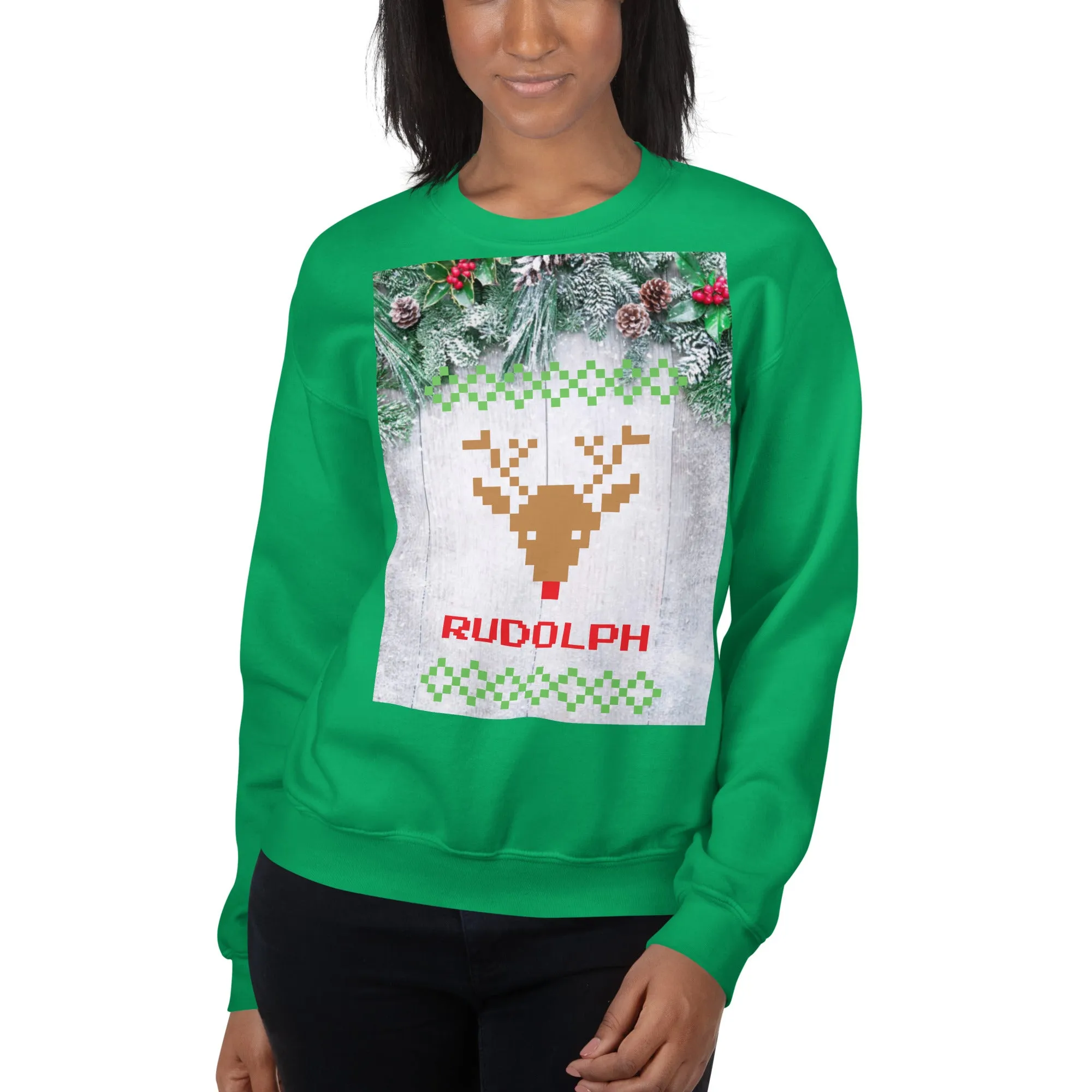 Rudolph Christmas Sweatshirt (Glamourange Christmas Sweatshirt Womens)