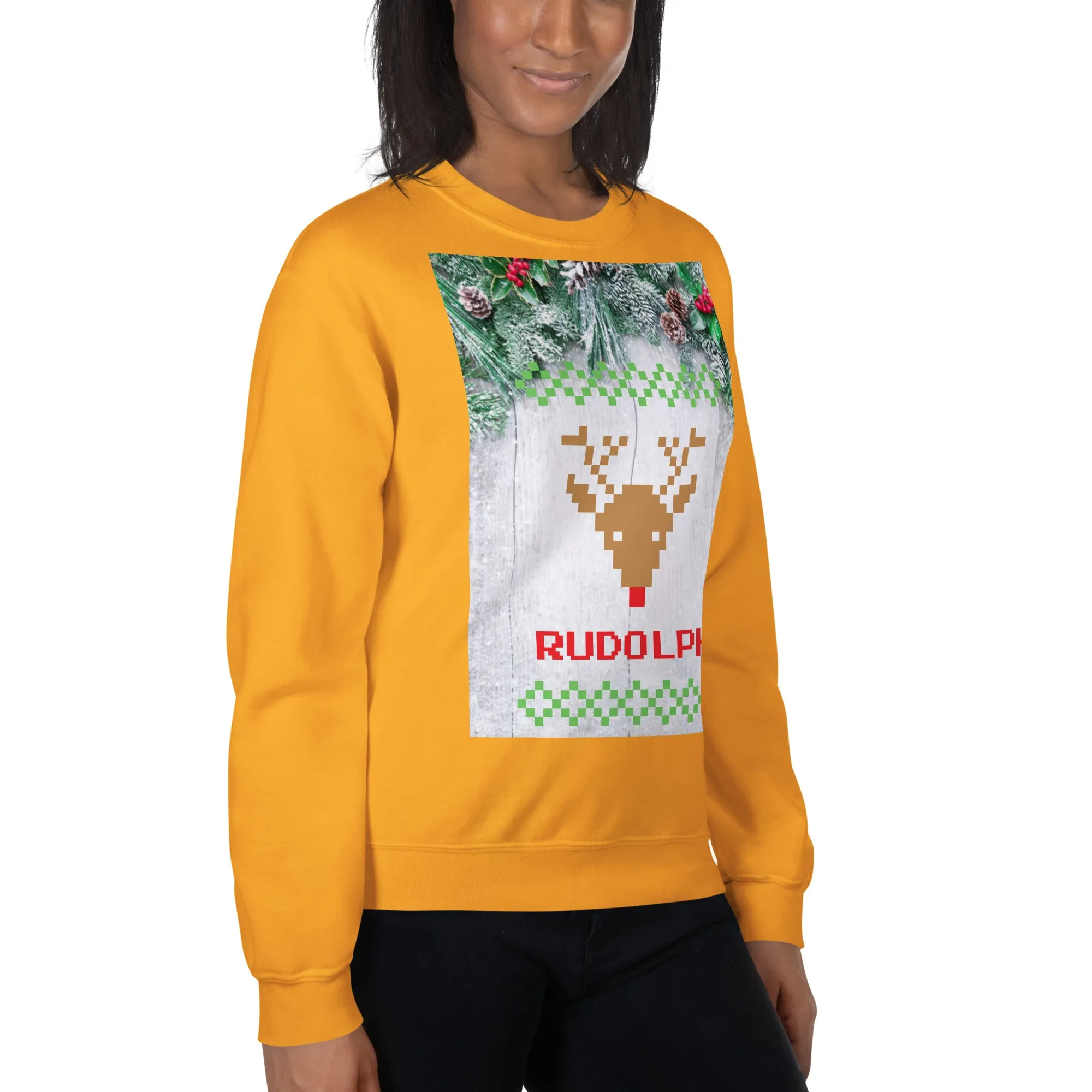 Rudolph Christmas Sweatshirt (Glamourange Christmas Sweatshirt Womens)