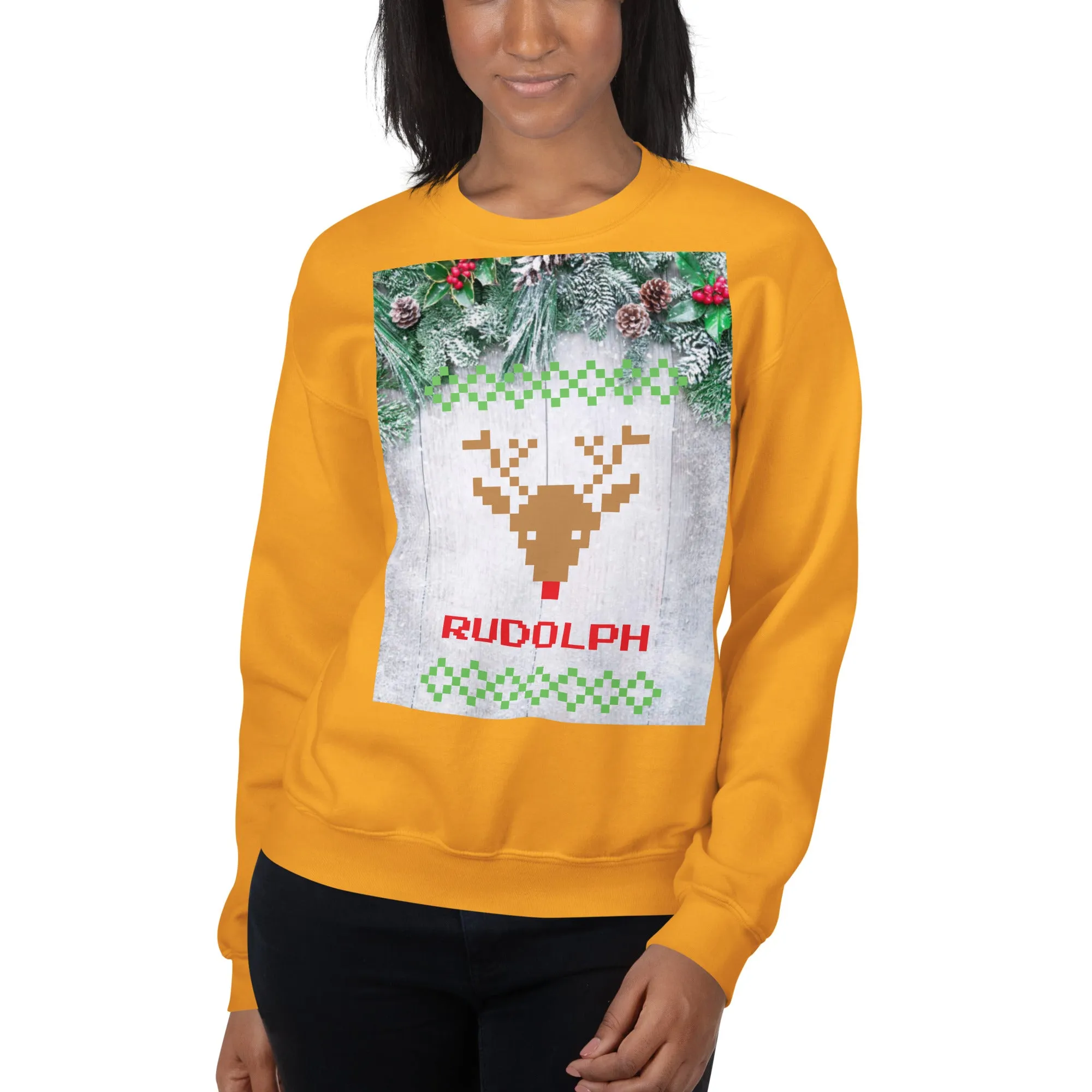 Rudolph Christmas Sweatshirt (Glamourange Christmas Sweatshirt Womens)