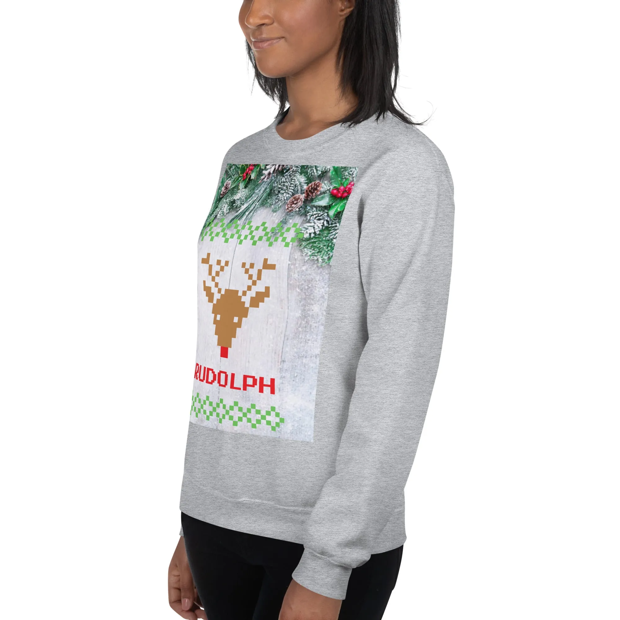 Rudolph Christmas Sweatshirt (Glamourange Christmas Sweatshirt Womens)