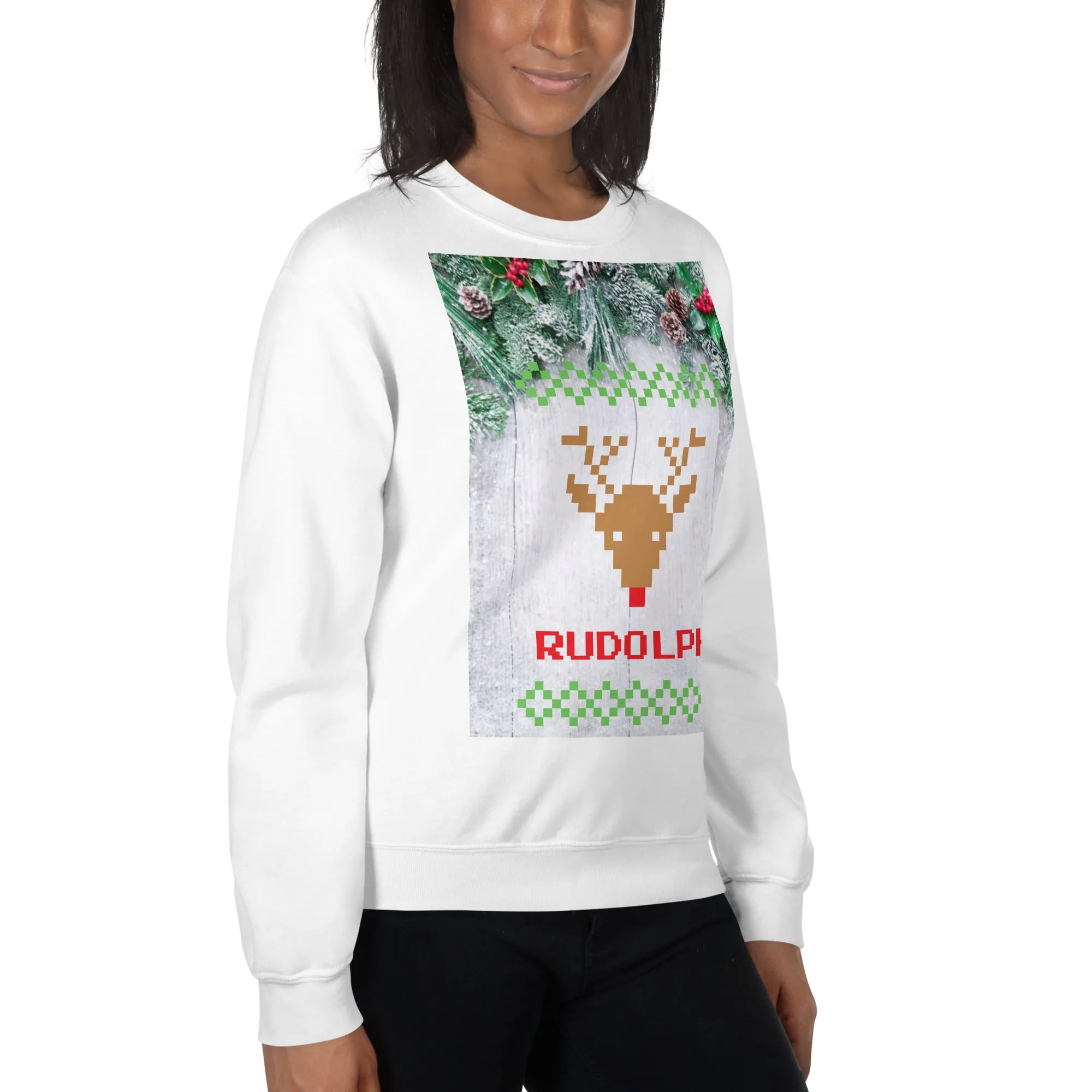 Rudolph Christmas Sweatshirt (Glamourange Christmas Sweatshirt Womens)
