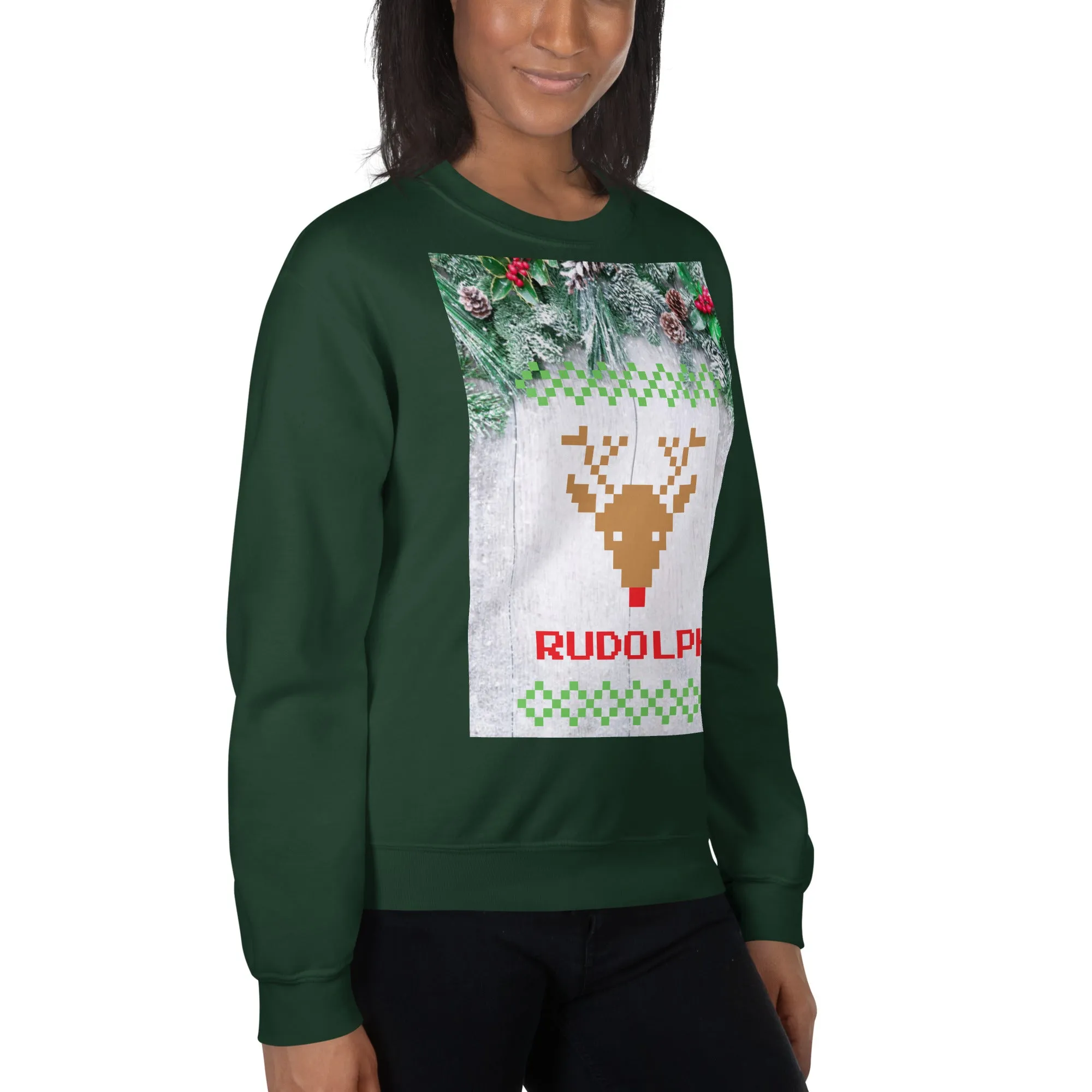 Rudolph Christmas Sweatshirt (Glamourange Christmas Sweatshirt Womens)