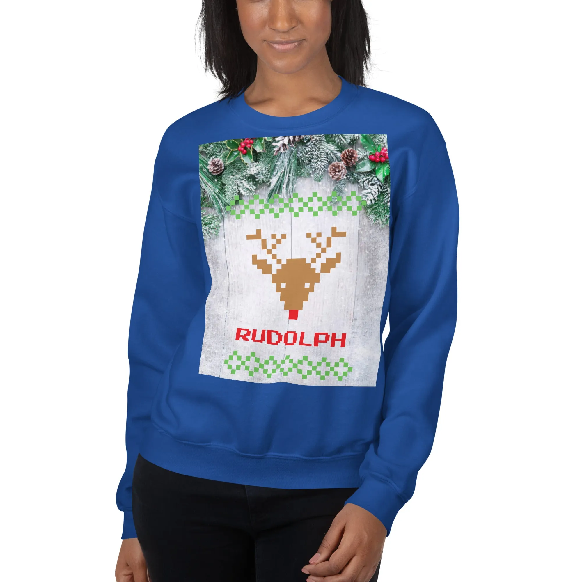 Rudolph Christmas Sweatshirt (Glamourange Christmas Sweatshirt Womens)