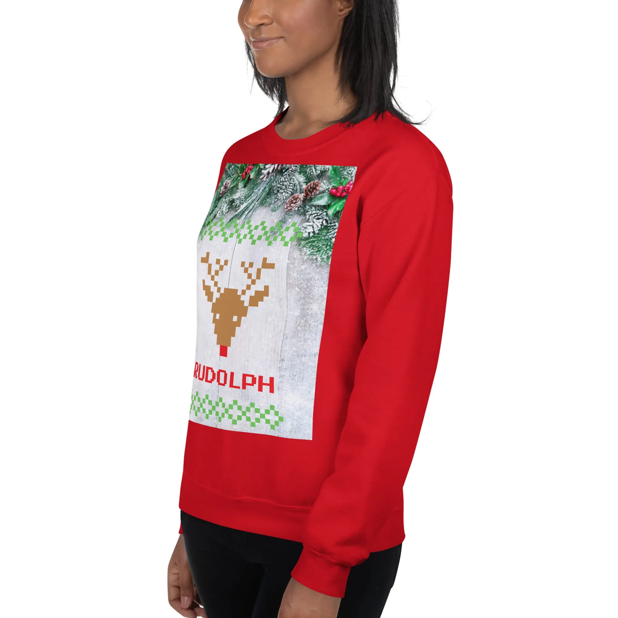 Rudolph Christmas Sweatshirt (Glamourange Christmas Sweatshirt Womens)