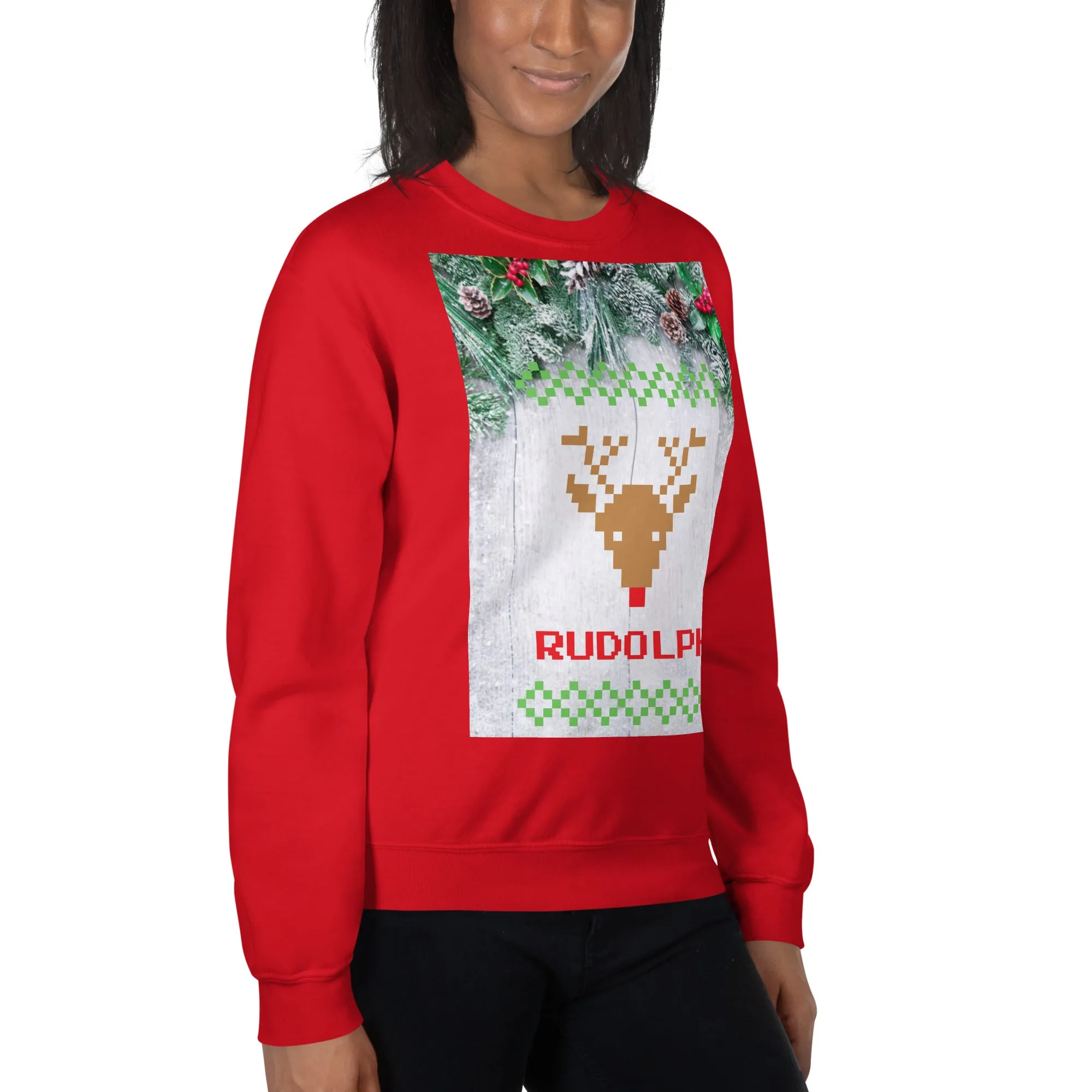 Rudolph Christmas Sweatshirt (Glamourange Christmas Sweatshirt Womens)