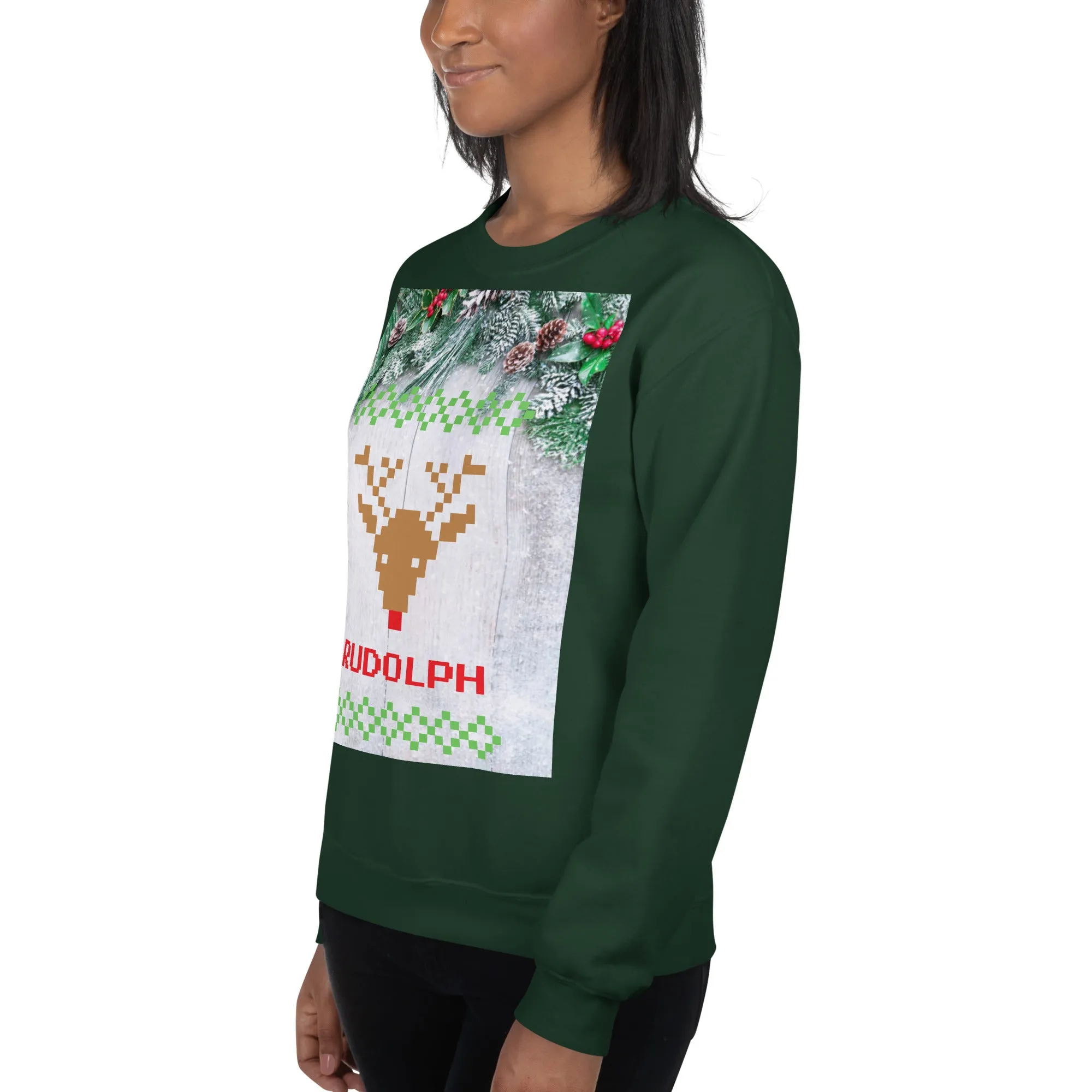Rudolph Christmas Sweatshirt (Glamourange Christmas Sweatshirt Womens)
