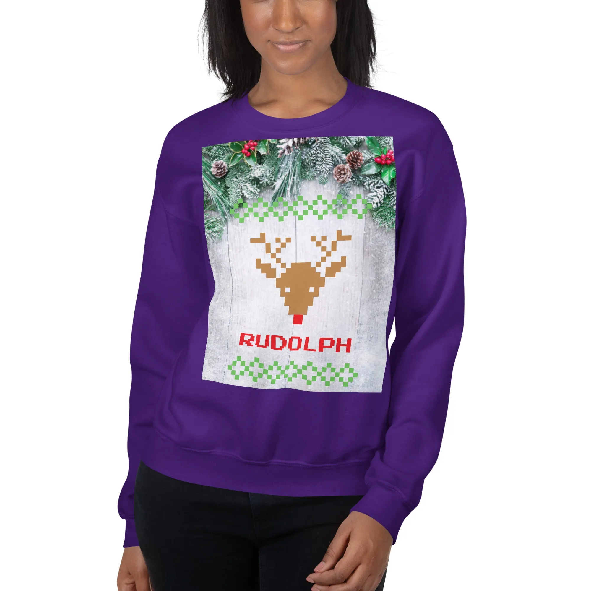 Rudolph Christmas Sweatshirt (Glamourange Christmas Sweatshirt Womens)
