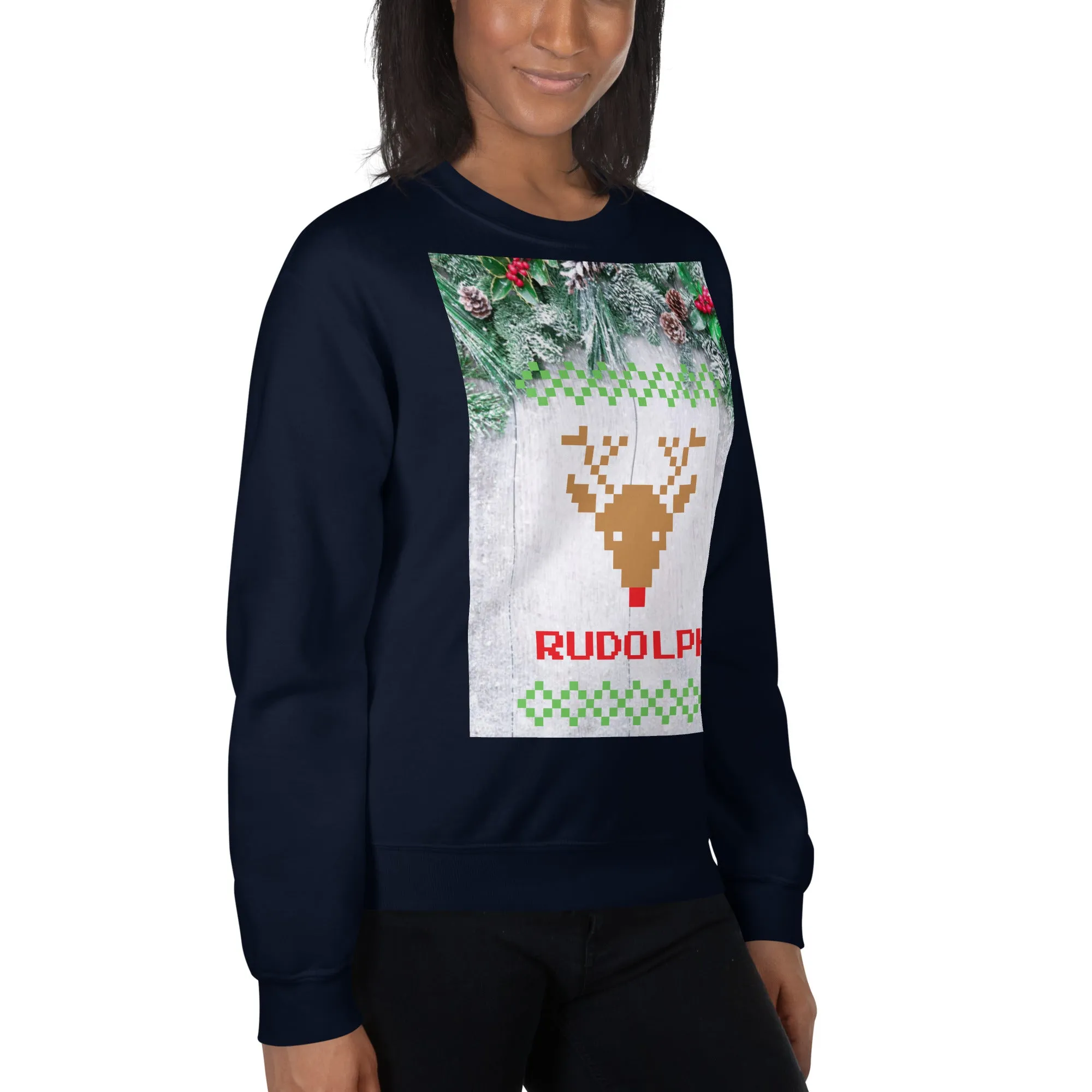 Rudolph Christmas Sweatshirt (Glamourange Christmas Sweatshirt Womens)