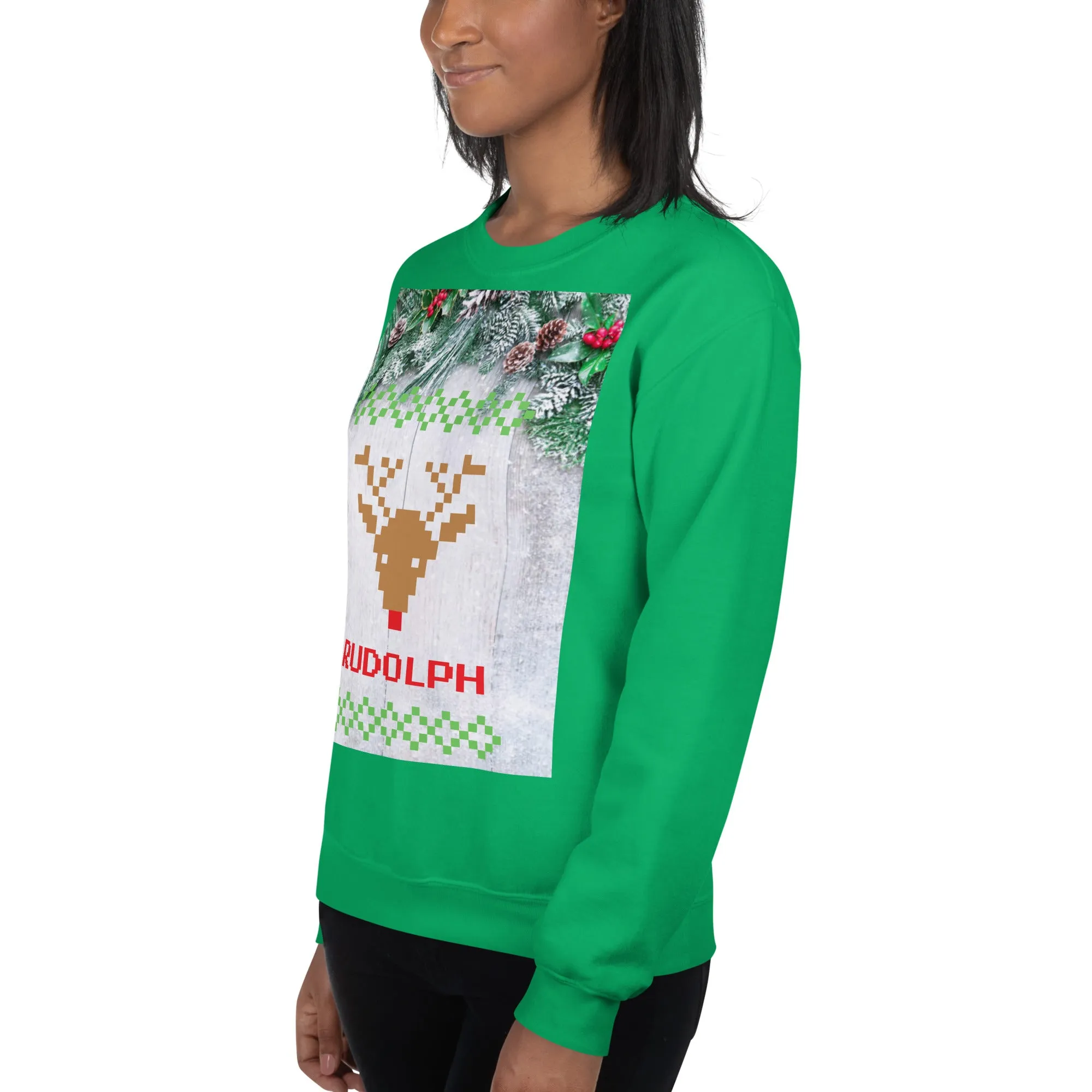 Rudolph Christmas Sweatshirt (Glamourange Christmas Sweatshirt Womens)