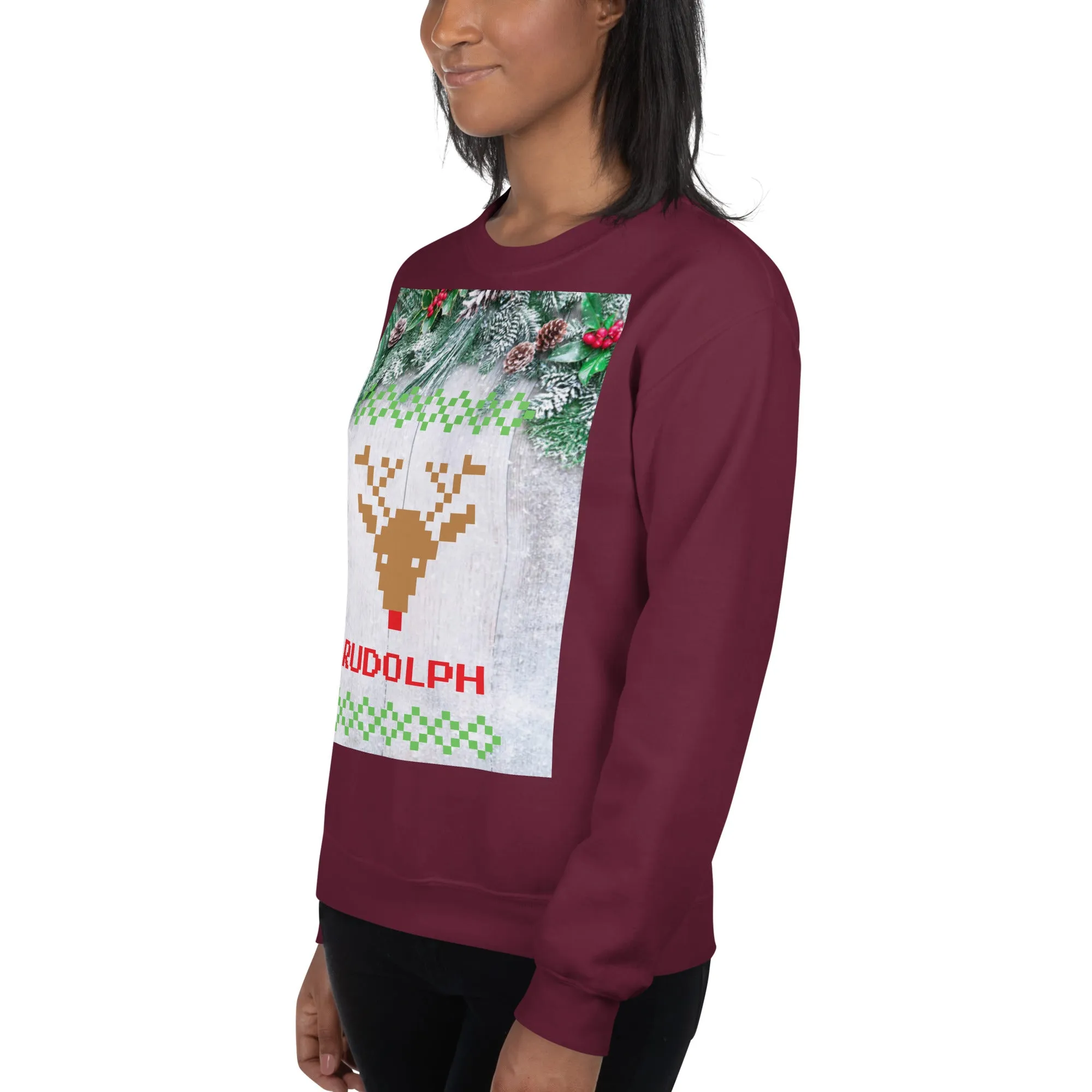 Rudolph Christmas Sweatshirt (Glamourange Christmas Sweatshirt Womens)