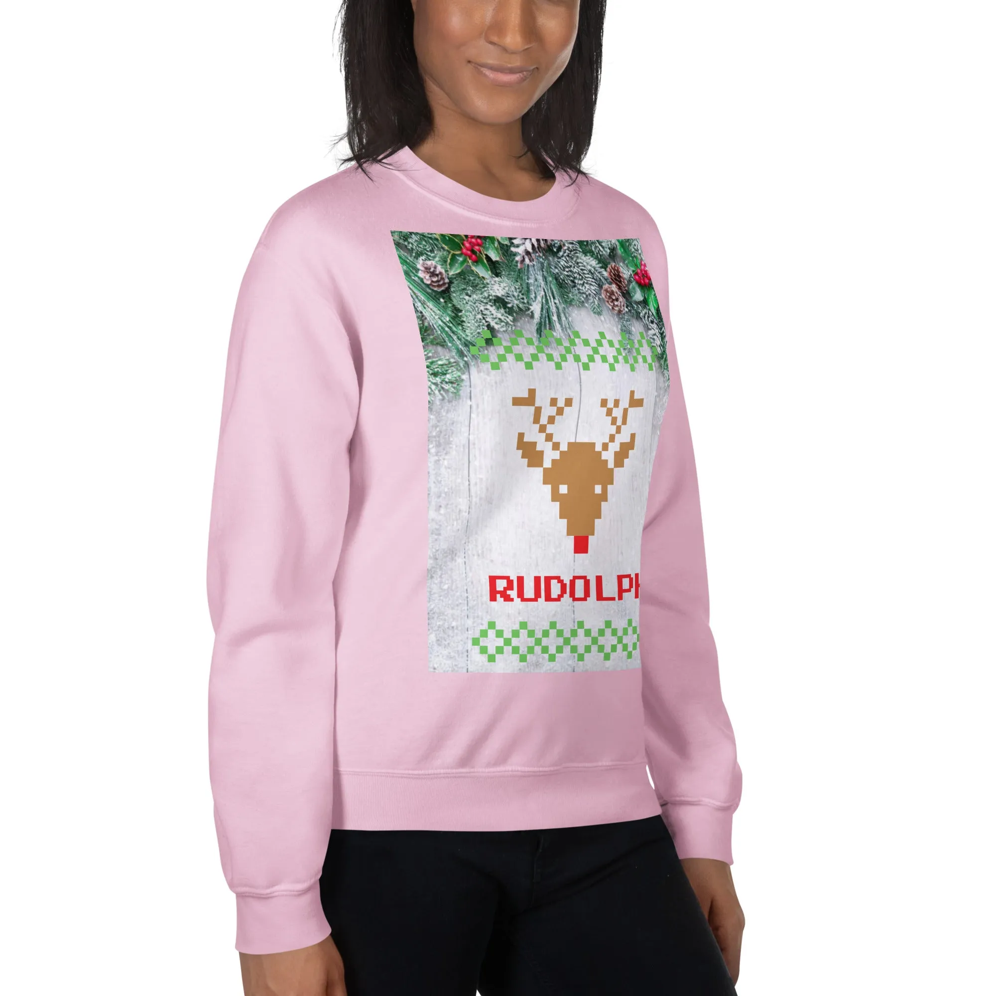 Rudolph Christmas Sweatshirt (Glamourange Christmas Sweatshirt Womens)