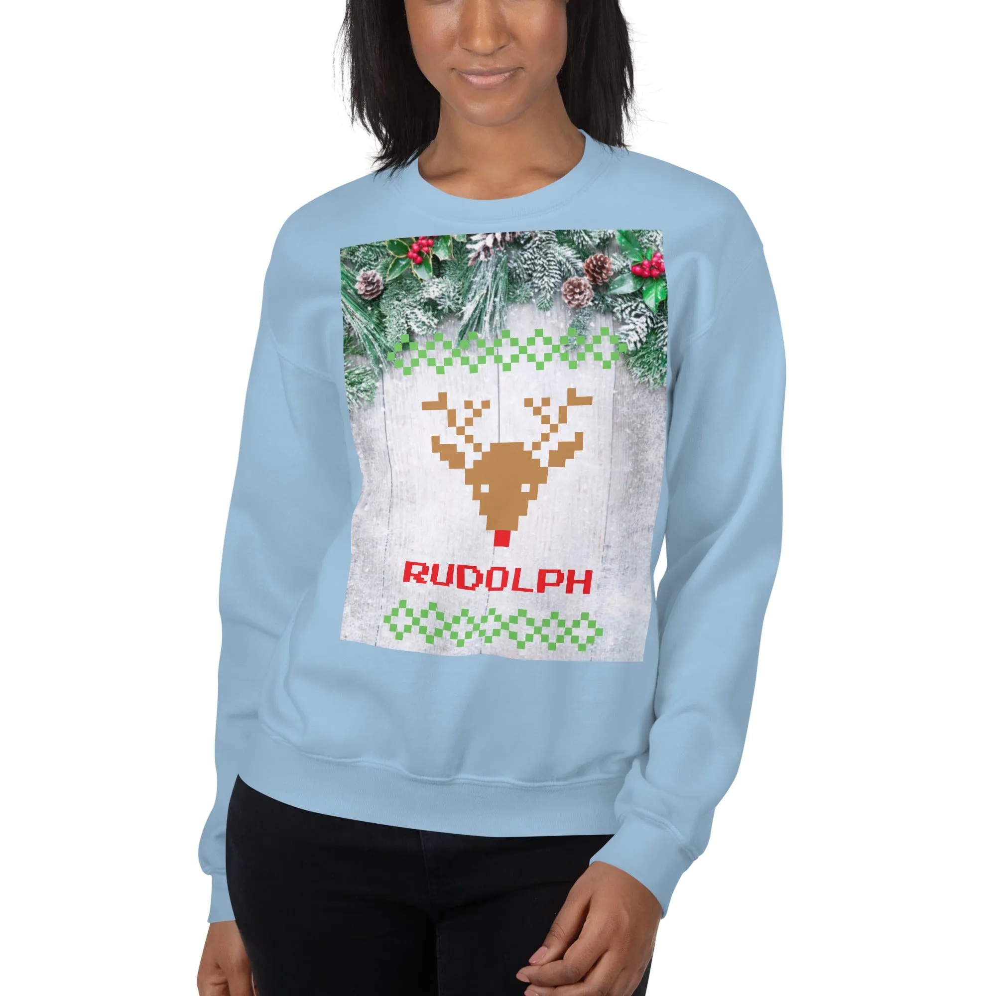Rudolph Christmas Sweatshirt (Glamourange Christmas Sweatshirt Womens)
