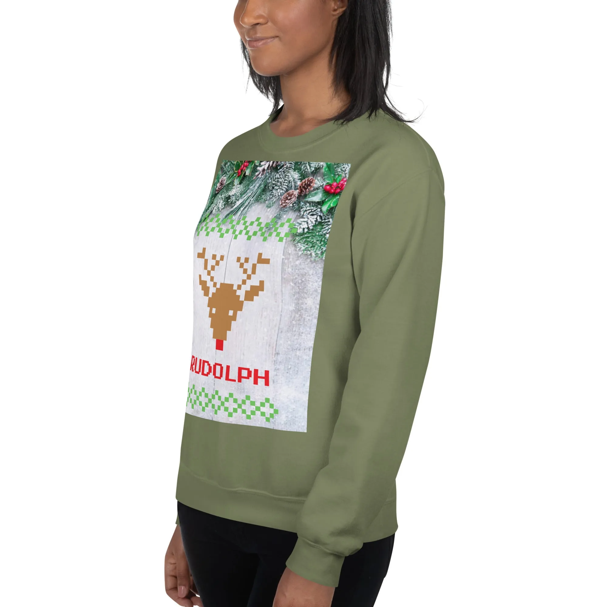 Rudolph Christmas Sweatshirt (Glamourange Christmas Sweatshirt Womens)