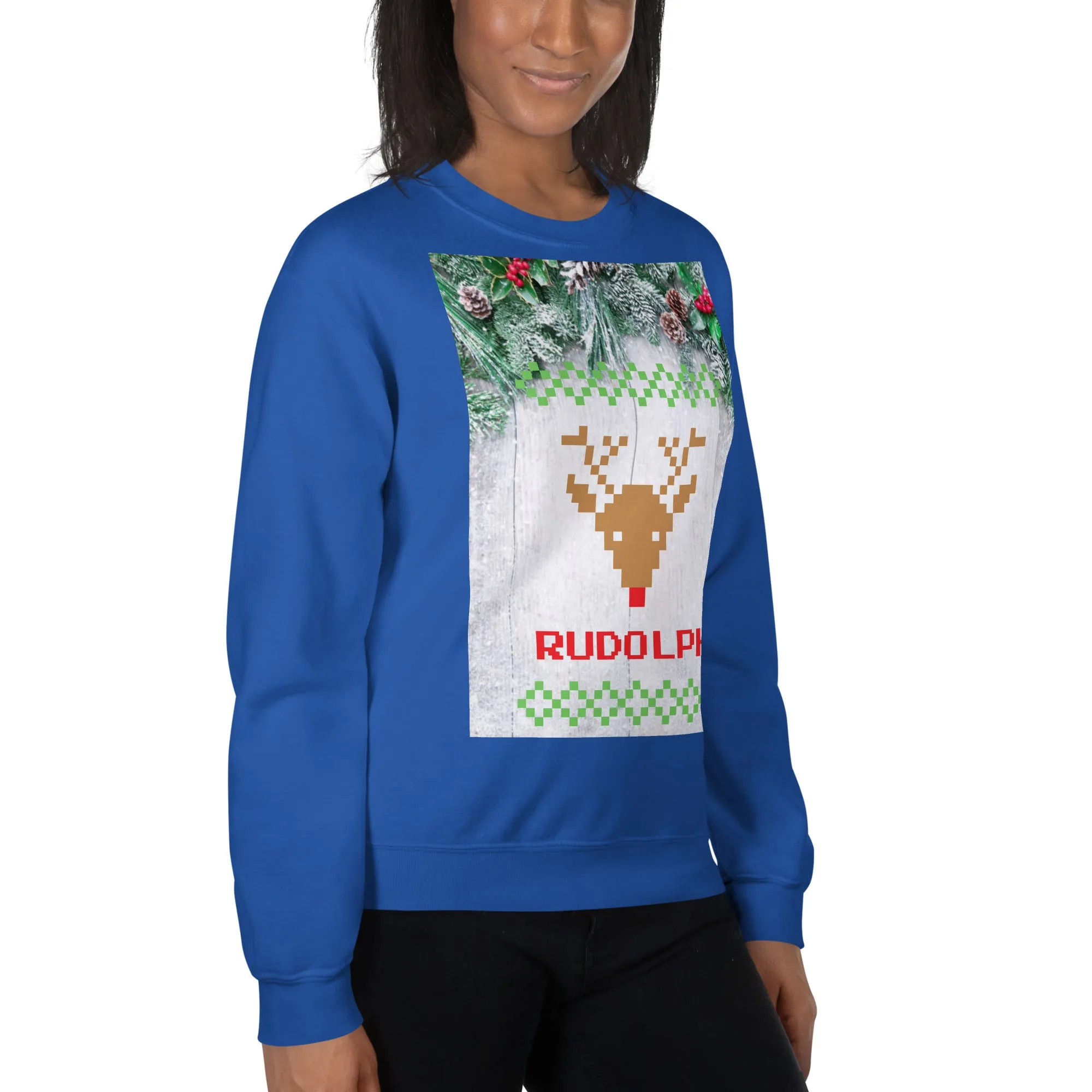 Rudolph Christmas Sweatshirt (Glamourange Christmas Sweatshirt Womens)
