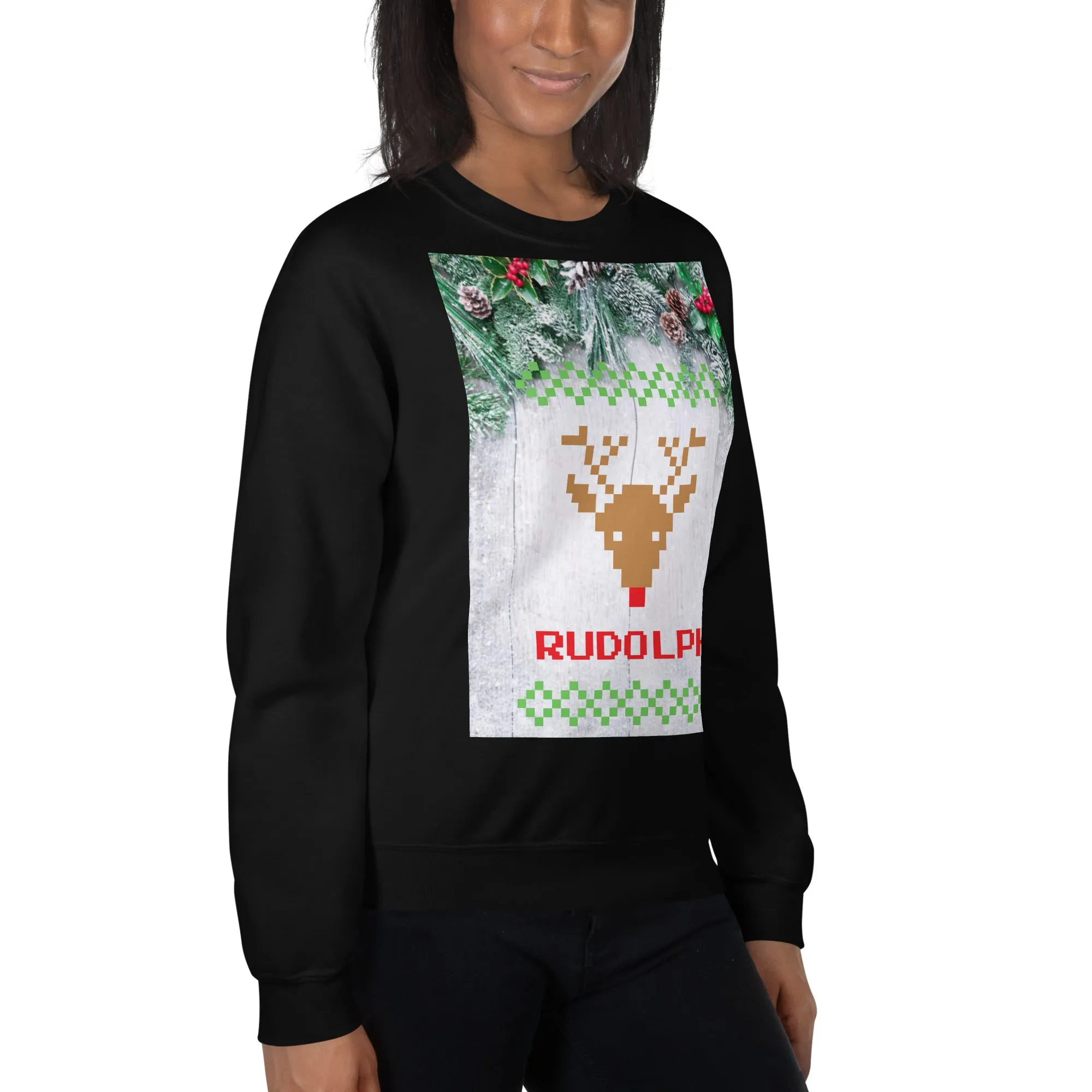 Rudolph Christmas Sweatshirt (Glamourange Christmas Sweatshirt Womens)
