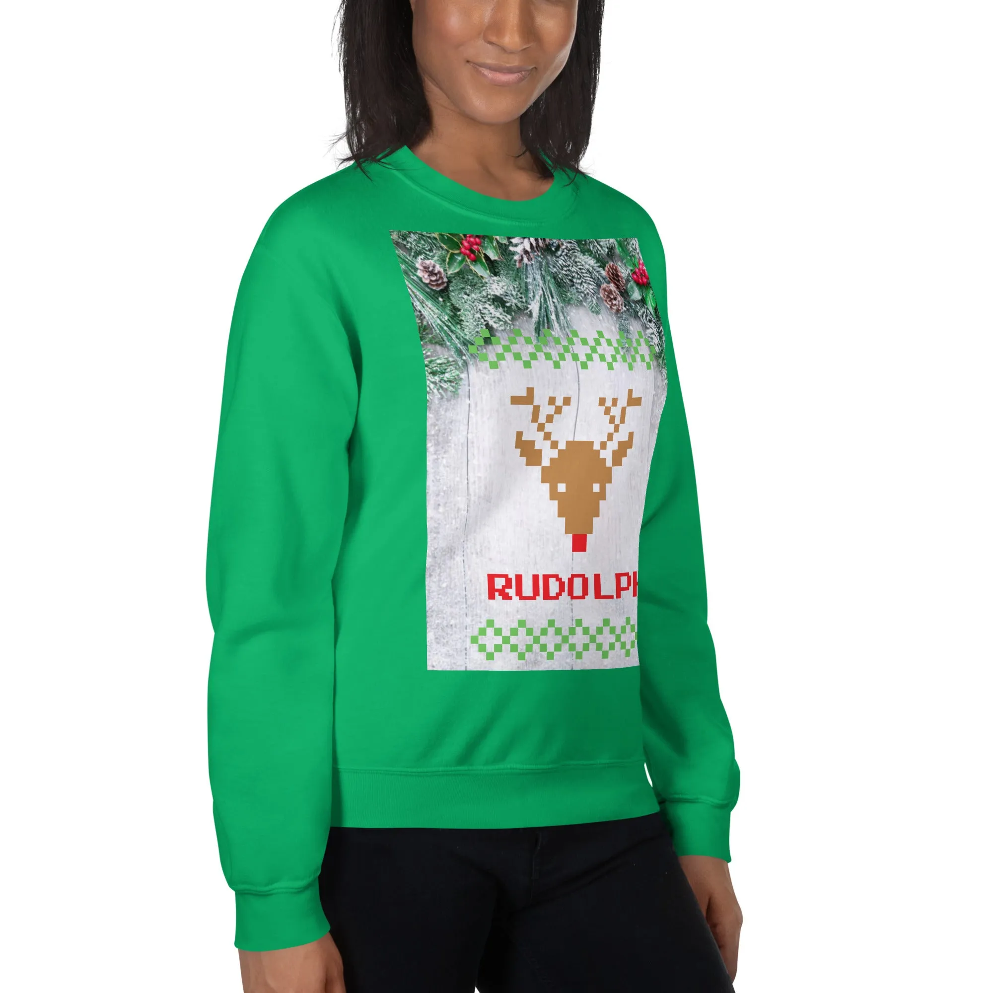 Rudolph Christmas Sweatshirt (Glamourange Christmas Sweatshirt Womens)