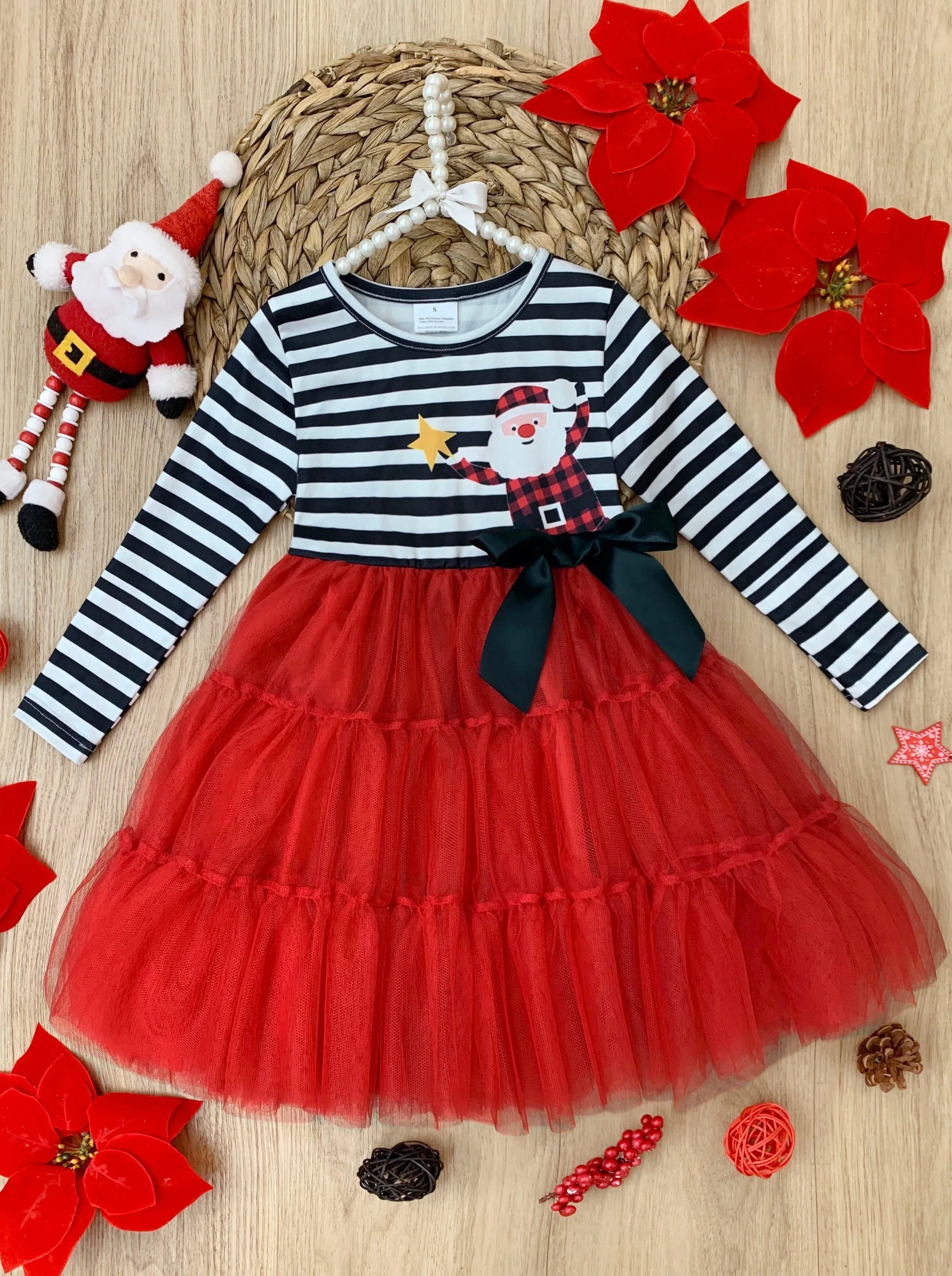 Santa and Stripes Tutu Dress