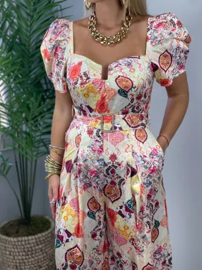 Satin Printed Jumpsuit